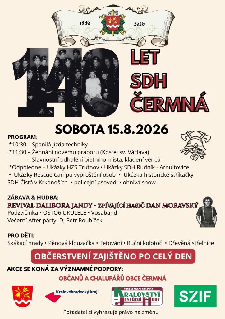 140&nbsp;let SDH Čermná 15.8.2026